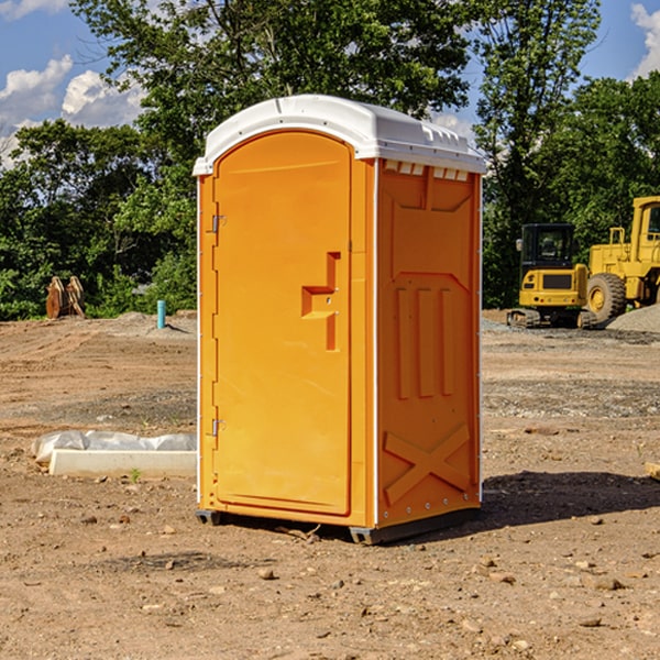 how often are the portable restrooms cleaned and serviced during a rental period in Sioux County